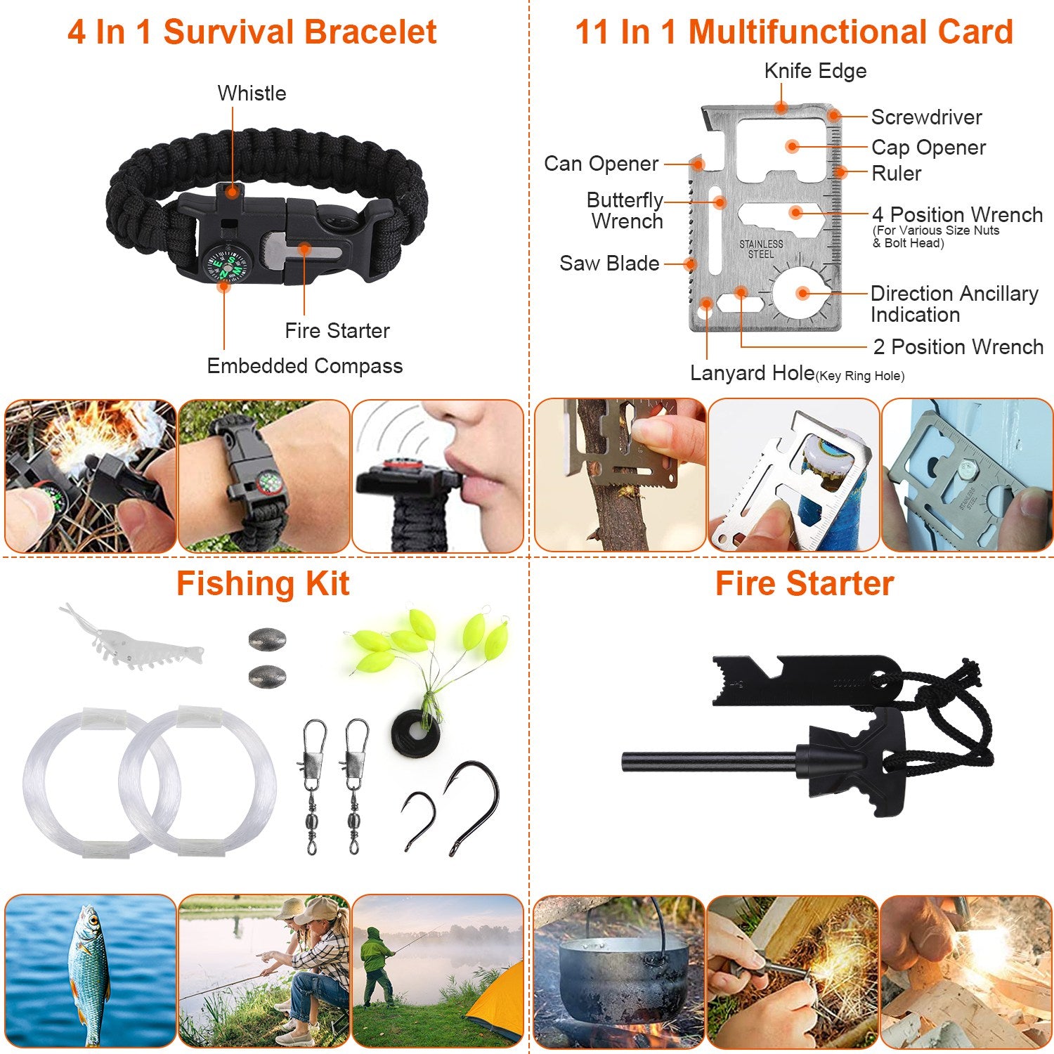 121Pcs Per Set Survival Kits Professional Emergency Survival Gear Tactical First Aid Kit Supplies For Outdoor Adventure Camping Hiking