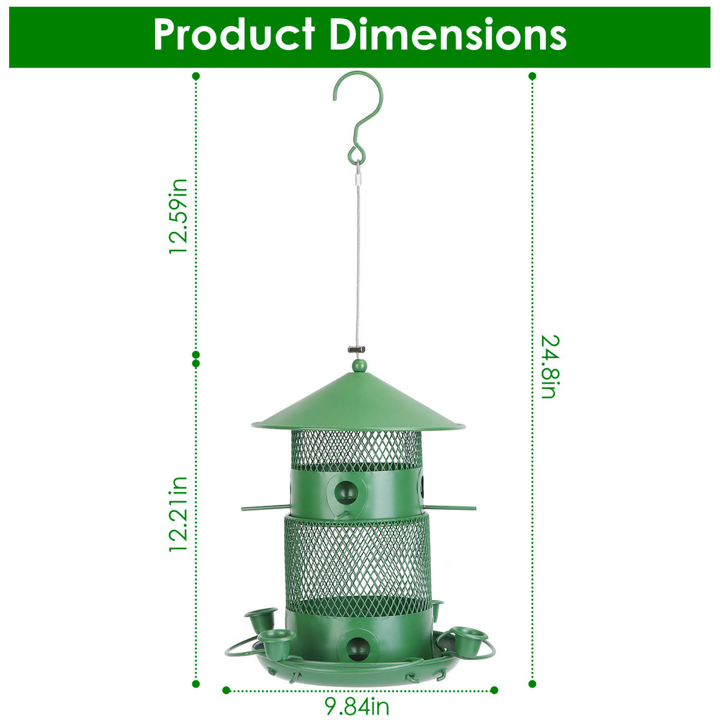 Outdoor Hanging metal Bird Feeder With 360 Degree Circular Perches for Yard Garden Patio