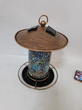 Decorative bird feeder with solar lights