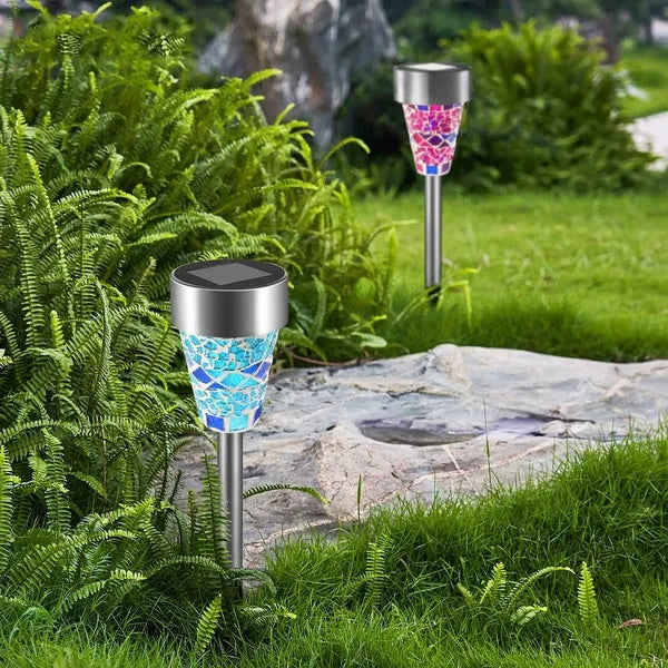 6Pack Solar Garden Lights Outdoor Solar Pathway Lights IP44 Water Resistant Landscape Lights