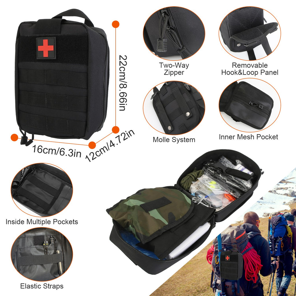 121Pcs Per Set Survival Kits Professional Emergency Survival Gear Tactical First Aid Kit Supplies For Outdoor Adventure Camping Hiking