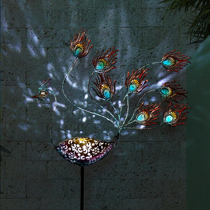 Outdoor Motion Solar Lights in Peacock shape