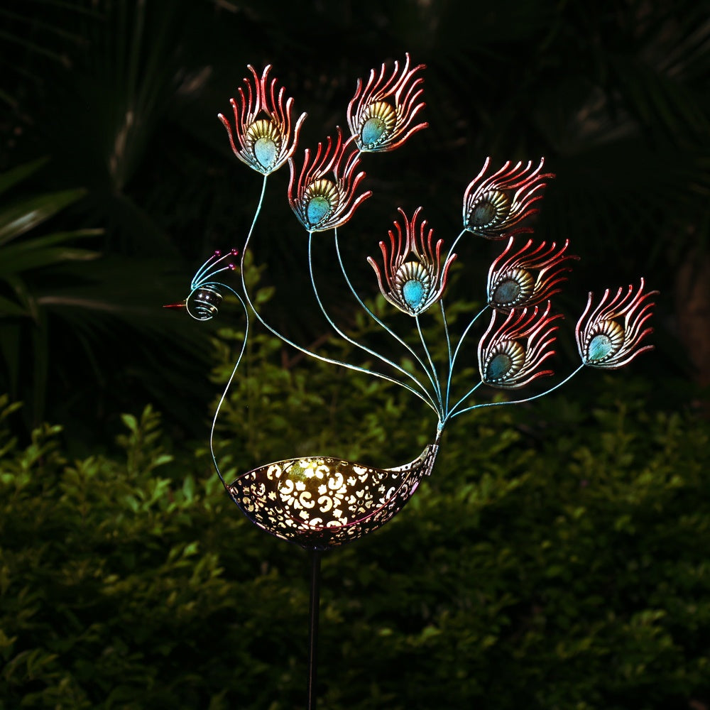 Outdoor Motion Solar Lights in Peacock shape