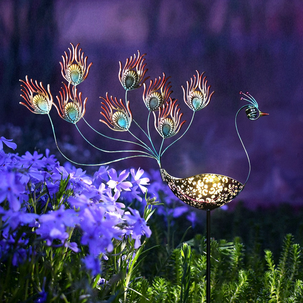 Outdoor Motion Solar Lights in Peacock shape