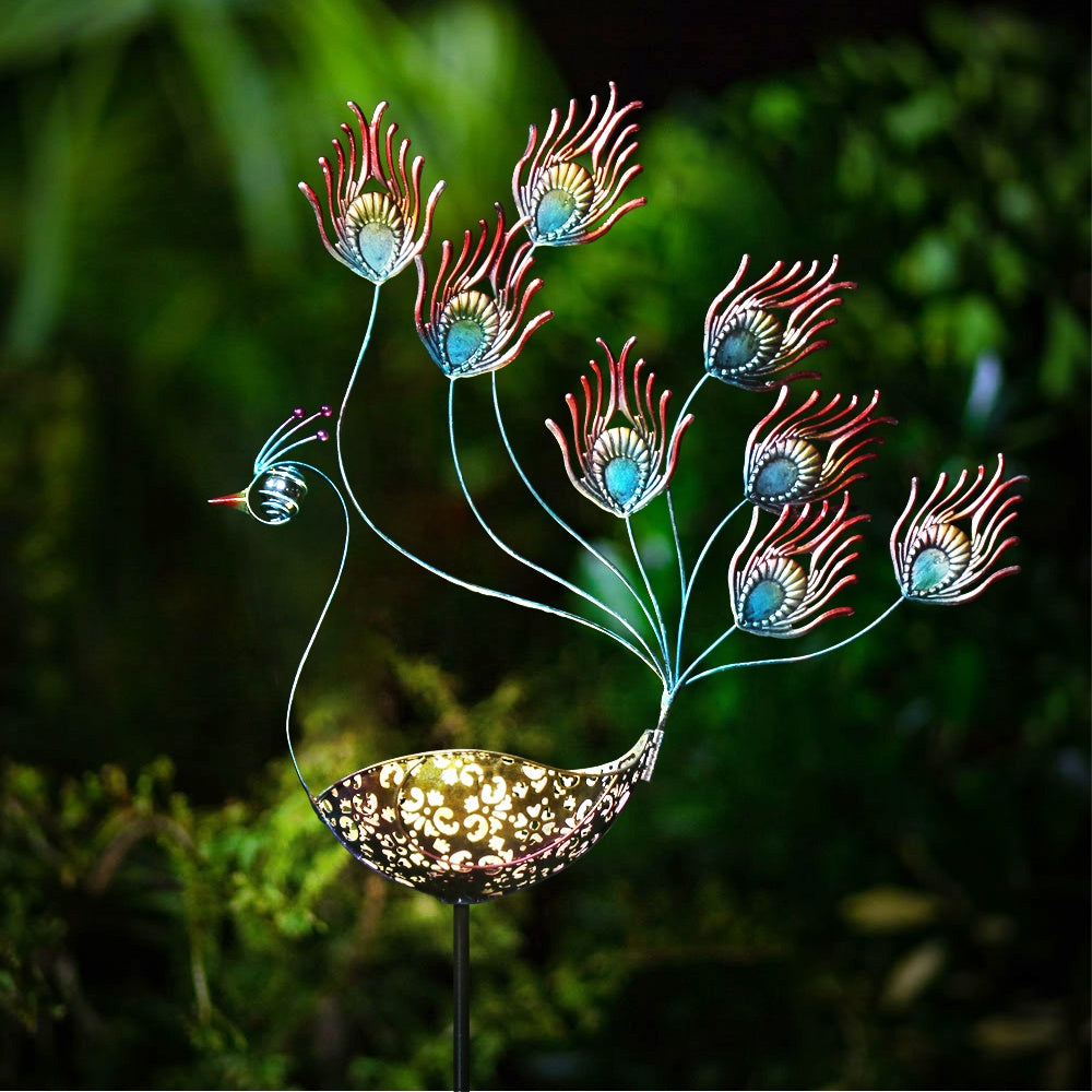 Outdoor Motion Solar Lights in Peacock shape