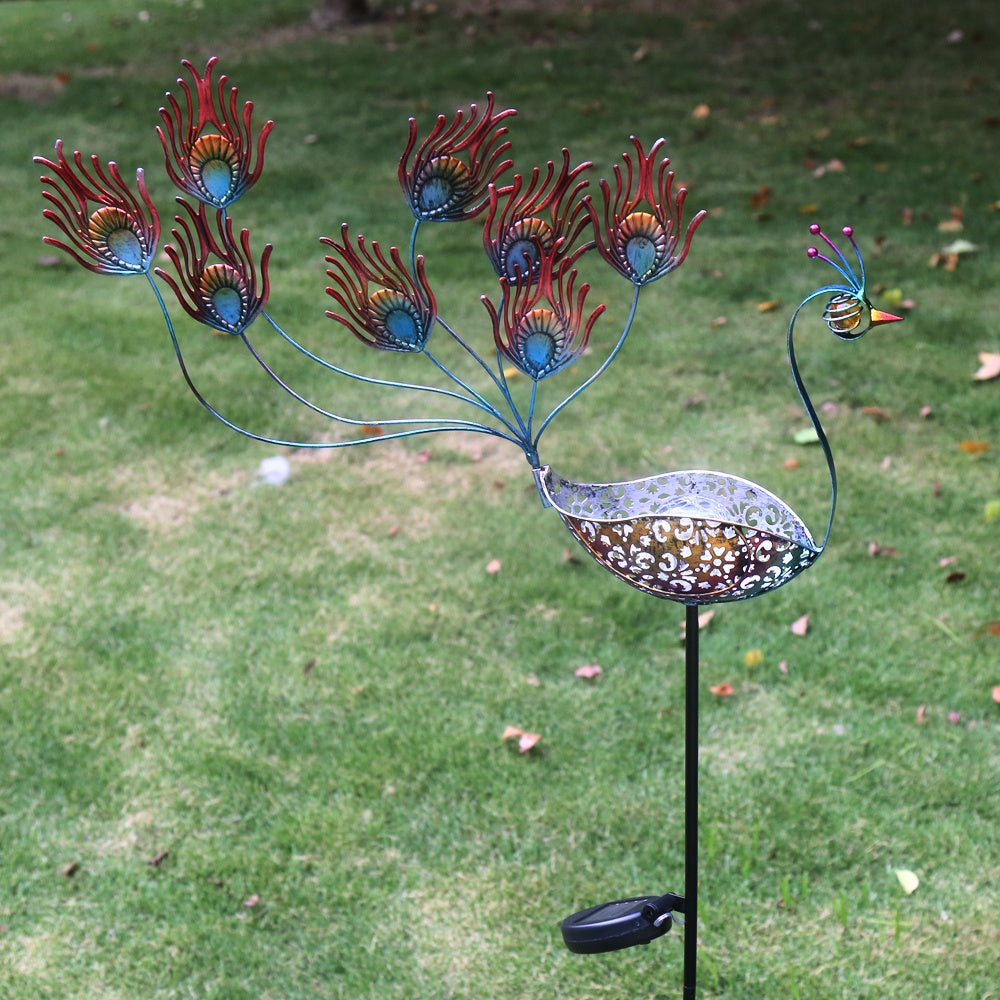 Outdoor Motion Solar Lights in Peacock shape