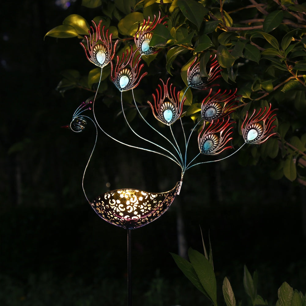 Outdoor Motion Solar Lights in Peacock shape