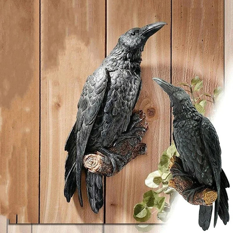 Outdoor Raven or Crow statute for home or garden