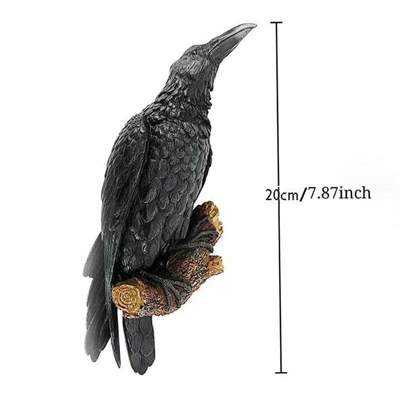 Outdoor Raven or Crow statute for home or garden