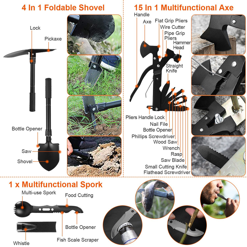 121Pcs Per Set Survival Kits Professional Emergency Survival Gear Tactical First Aid Kit Supplies For Outdoor Adventure Camping Hiking