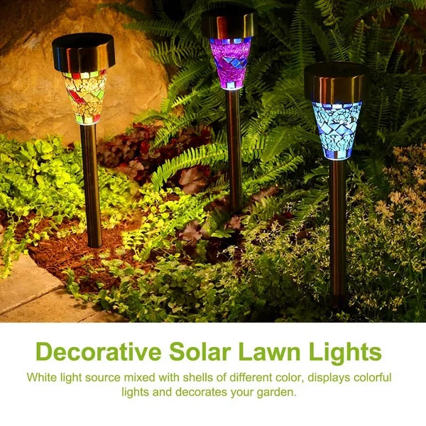 6Pack Solar Garden Lights Outdoor Solar Pathway Lights IP44 Water Resistant Landscape Lights